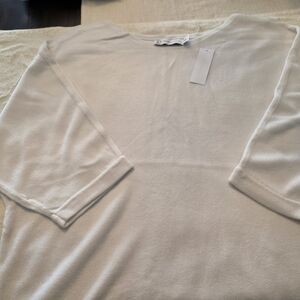 New York & Company White Women's Top With Dolman Sleeves Size L